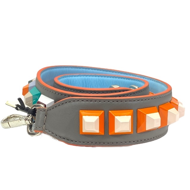 FENDI フェンディ ストラップユー ロング ショルダーストラップ アクセサリー バッグ用アクセサリー レザー スタッズ マルチカラー拍卖