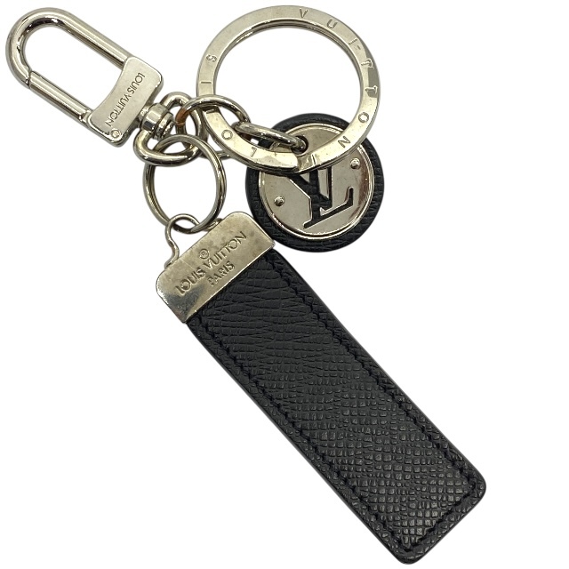 ルイヴィトン M67242 ポルトクレ・ネオ LV クラブ キーリング キーホルダー チャーム 小物 タイガレザー メタル ブラック シルバー拍卖