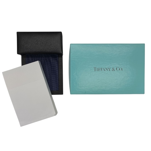 【美品】TIFFANY&Co. ティファニー メモ帳 小物 レザー ブラック拍卖