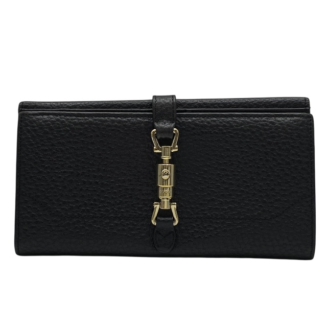 GUCCI グッチ 141430 ジャッキー 長財布 ロングウォレット 二つ折り財布 Wホック シボレザー ブラック拍卖