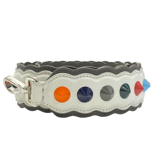 【美品】FENDI フェンディ ストラップユー ロング ショルダーストラップ アクセサリー バッグ用アクセサリー スタッズ レザー マルチカラー拍卖