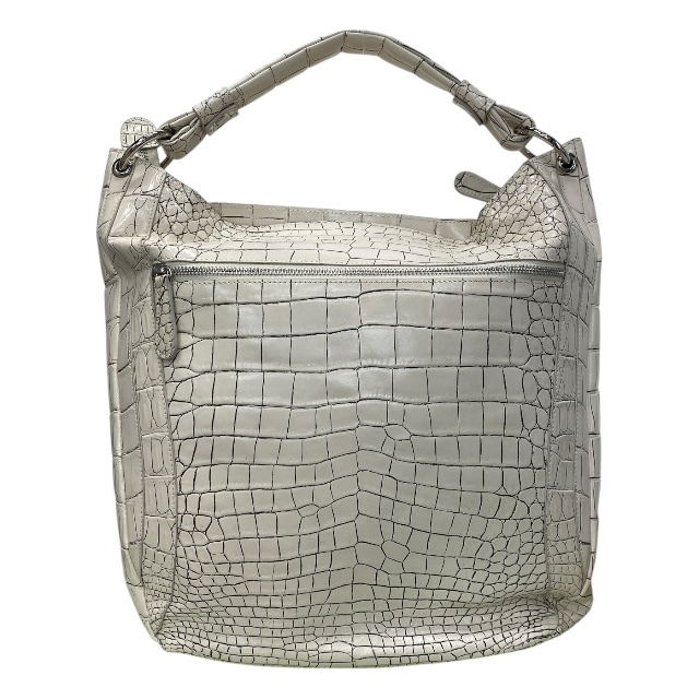 CRESCEND クレッシェンド トートバッグ ハンドバッグ 手持ち鞄 肩掛け マットクロコ 谷染め ホワイト 白拍卖