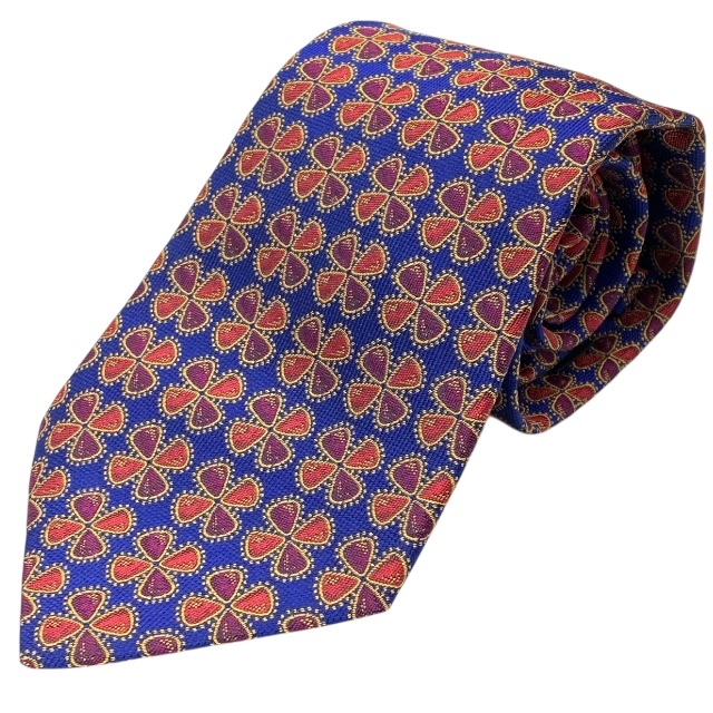 【美品】CHANEL シャネル ネクタイ アクセサリー 小物 総柄 シルク ブルー マルチカラー拍卖