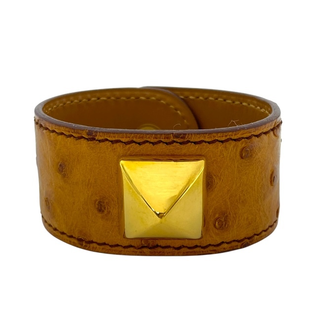 HERMES エルメス メドール ブレスレット バングル アクセサリー 小物 オーストリッチ ブラウン拍卖