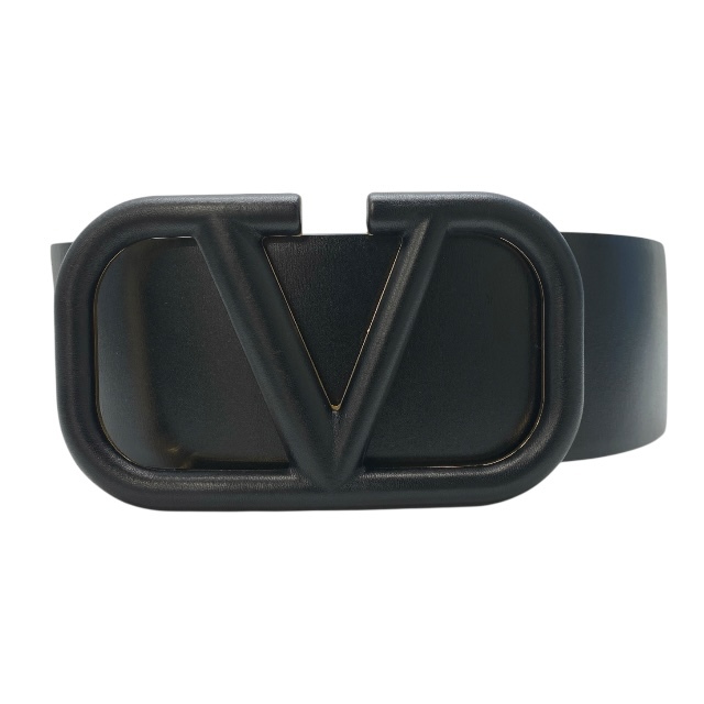 【新品】VALENTINO GARAVANI ヴァレンティノ ベルト Vロゴ レザー ブラック(ウエスト約90cm)拍卖