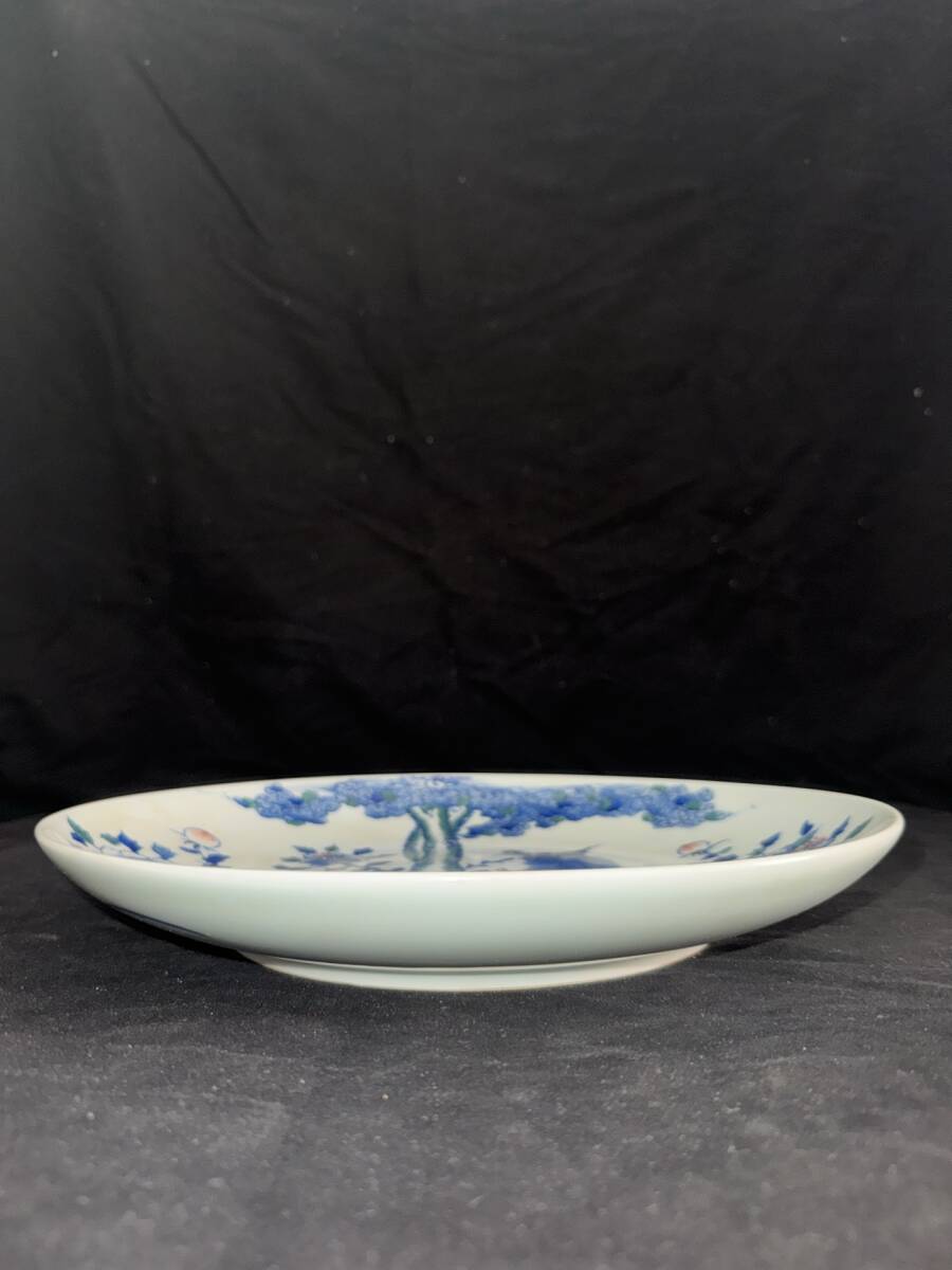 清時代 康熙年製款 青花五彩花鳥盤 青花盤子 置物 極細工 古賞物 古美味 中国唐物 東洋彫刻 時代物 骨董 中国古美術拍卖