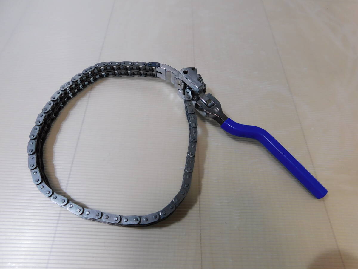 ダブルチェーン レンチ チェーンレンチ オイルフィルターレンチ パイプレンチ 未使用 チェーン長約60cm 適用サイズ約60~195mm拍卖
