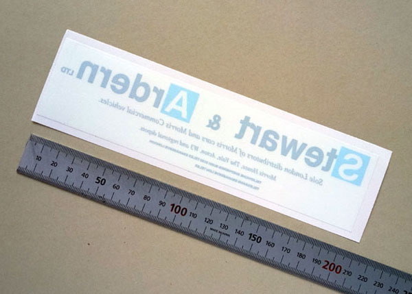 BMC モーリス ディーラーリアウィンドーステッカー 白地 内貼り 1960年代初め~中頃 拍卖