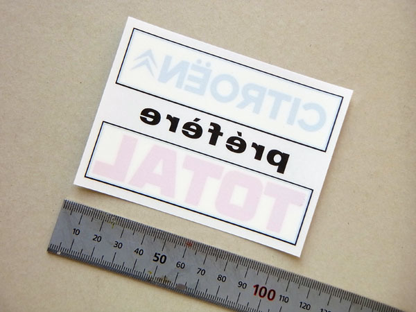 シトロエン・トタル リアウィンドーステッカー 角型 1970年代 1980年代 透明 内貼り拍卖