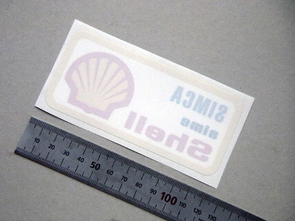 シムカ・シェル 1960年代末~1970年代初め リアウィンドーステッカー 白地 内貼り拍卖