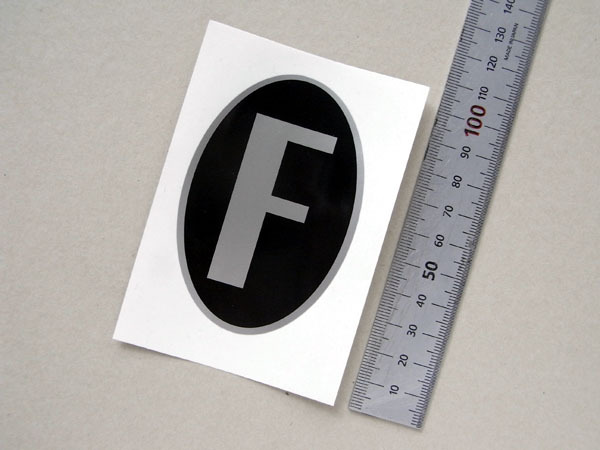 フランス F マーク 国識別ステッカー 黒/銀 1950年代~1980年代 ルノー、シトロエン、プジョー、シムカなど拍卖