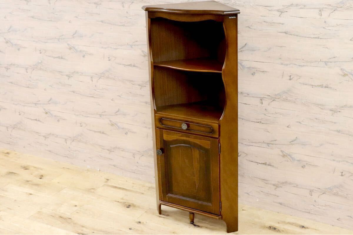 GMIK100○karimoku / カリモク コーナーキャビネット 飾り棚 収納家具 キャビネット クラシカル 国産家具拍卖