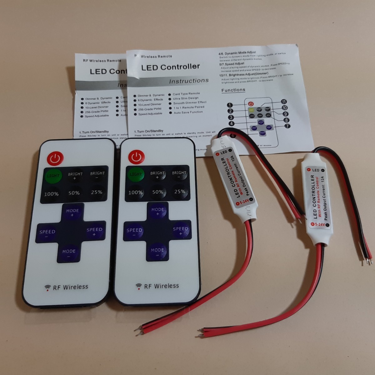 ●即決価格●送料無料● リモコン式 LED コントローラー 2個 ラジコン 電飾 パーツ ライト ボディ 電装 暴走 ヨコモ ランプ 拍卖