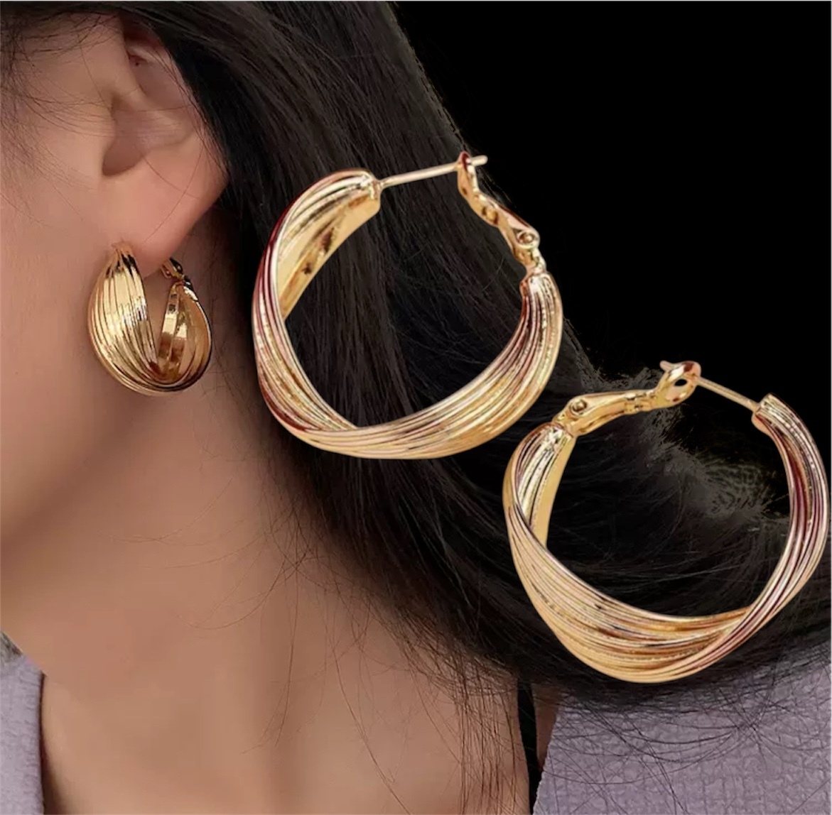 大振り イエローゴールド ピアス s925 k18コート リングピアス拍卖