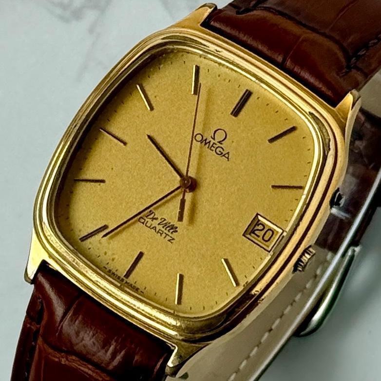 1円スタート腕時計メンズ動作品オメガOMEGAデビルDevilleクォーツ金文字盤ジャンク中古ヴィンテージ訳ありアンティーク高級ブランドU2579拍卖