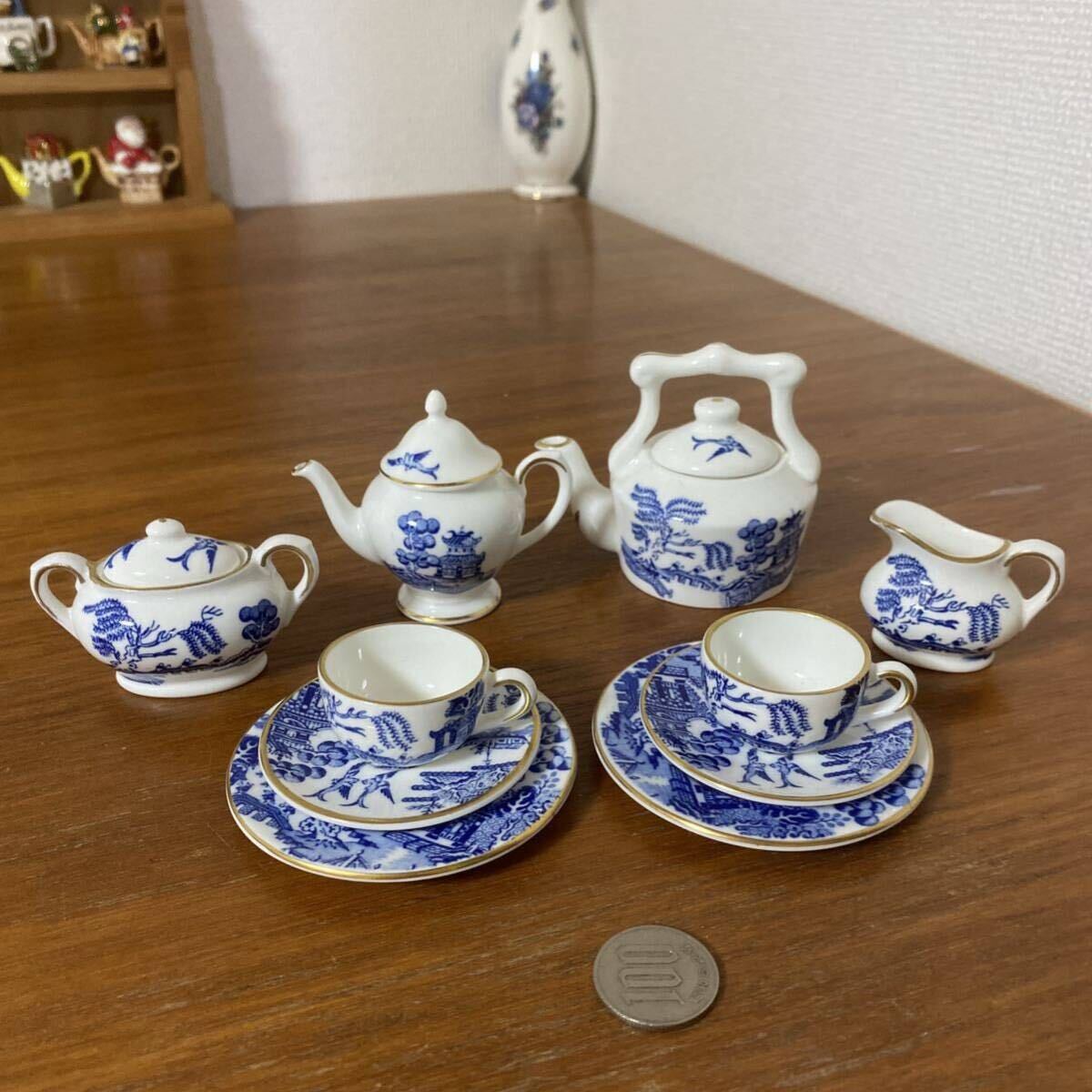 コールポート ブルーウィロー ミニチュア ティーセット クリーマー ミルクジャク シュガーポット拍卖