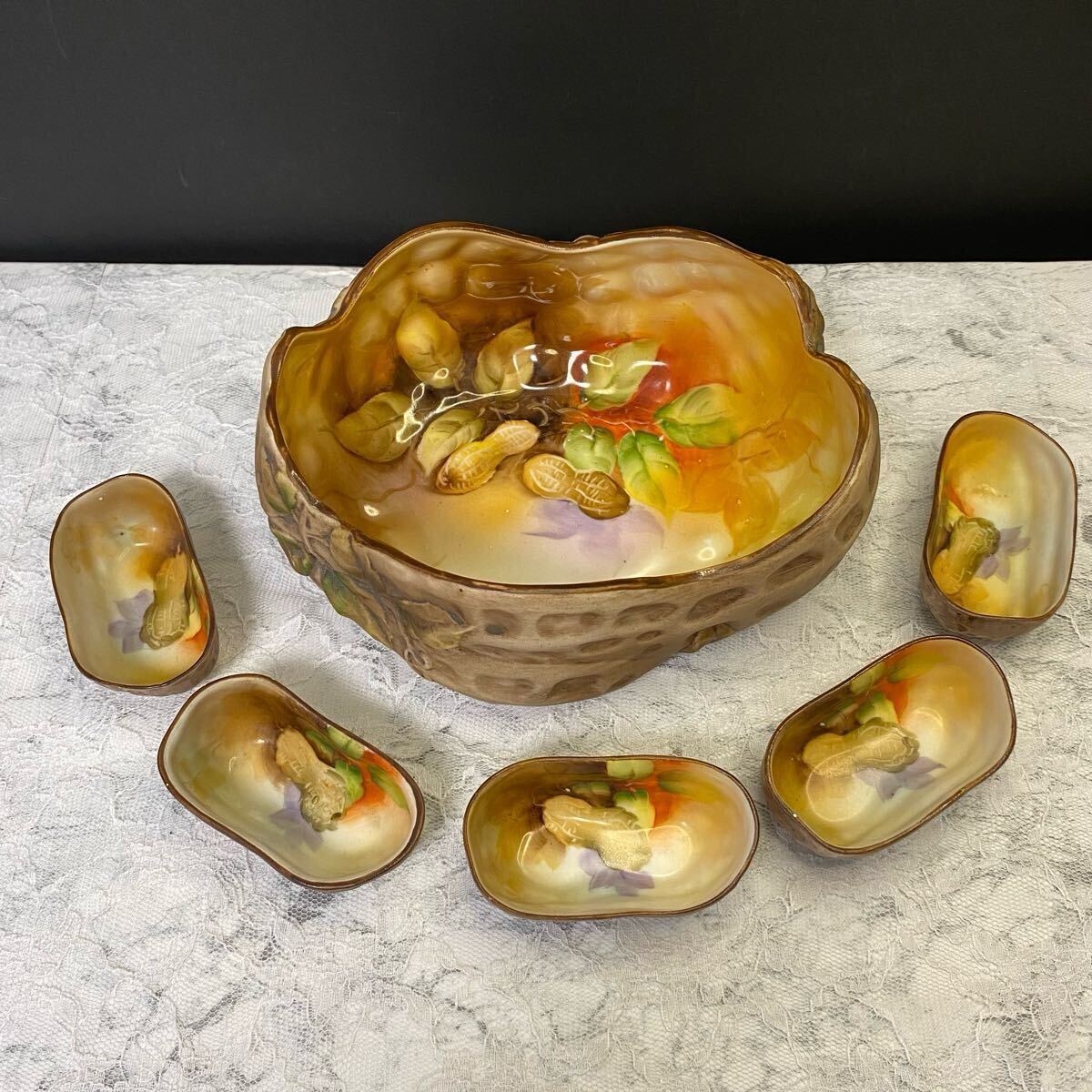 オールドノリタケ アメリカ里帰り ナッツディッシュ ピーナッツ 落花生 オブジェ フィギュリン拍卖