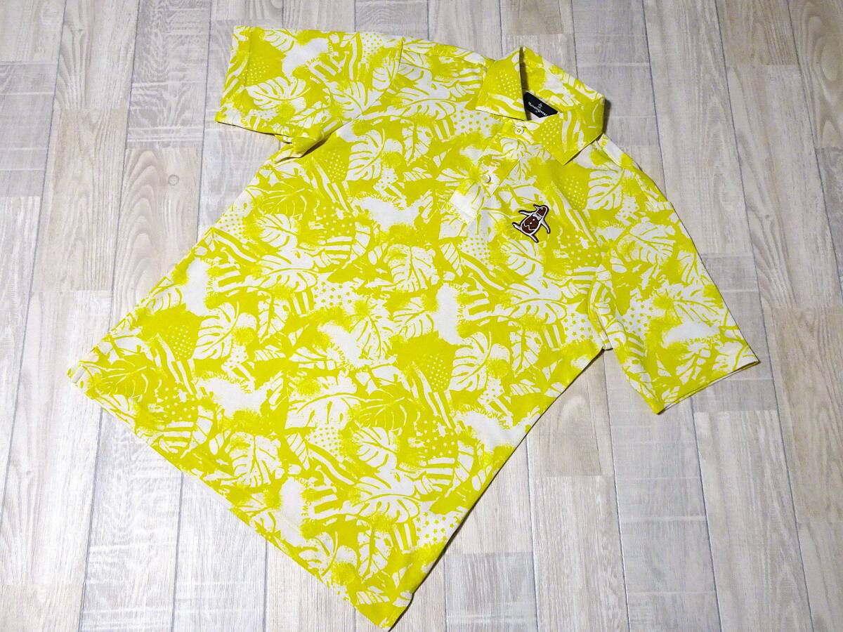 【必見】★マンシングウエア/Munsingwear/デサント/ゴルフ/半袖/プリント/ピートワッペン/シャツ★М〔P-920〕拍卖