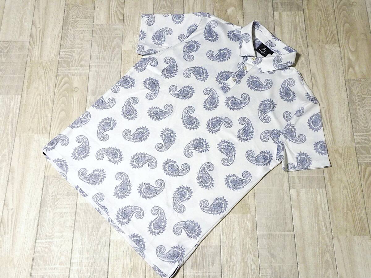 【必見】★1PIU1UGUALE3/ウノピゥ ウノ ウグァーレ トレ/ゴルフ/メンズ/半袖/ペイズリープリント/シャツ★V/5〔P-934〕拍卖