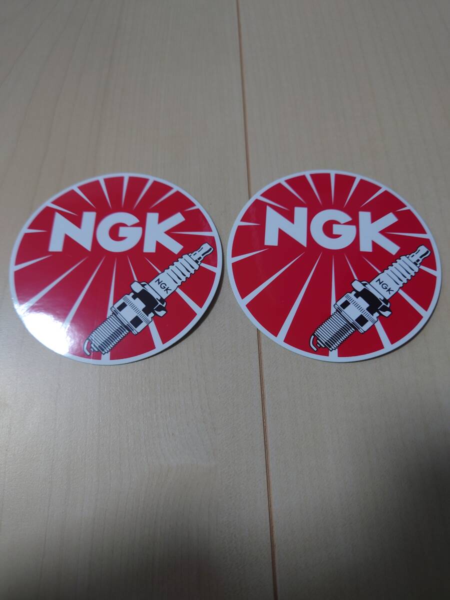 NGK スパークプラグ ステッカー 丸型 2枚セット 未使用拍卖