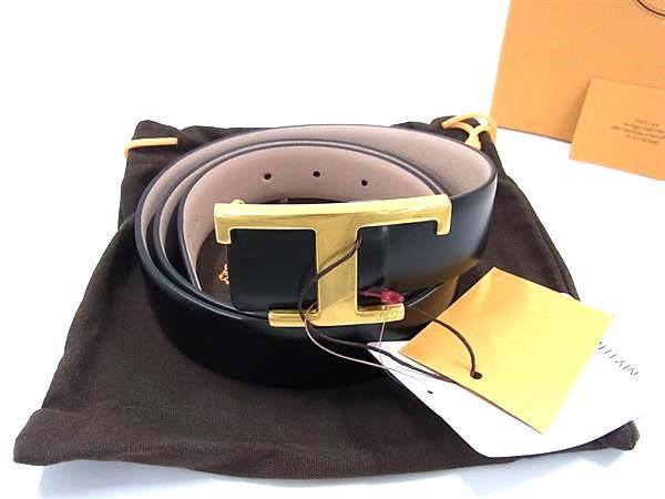 ■新品同様■ TODS トッズ レザー ゴールド金具 ベルト 表記サイズ 95 レディース ブラック系 FJ5642拍卖