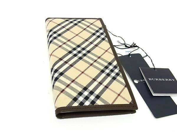 ■新品■未使用■ BURBERRY バーバリー ノバチェック キャンバス×レザー 手帳カバー スケジュール帳 ベージュ系×ブラウン系 FP1662拍卖