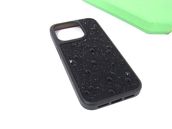 ■新品■未使用■SWAROVSKI スワロフスキー High クリスタル スキャッタードデザイン iPhone15Pro対応 スマホケース ブラック系 FK8914拍卖