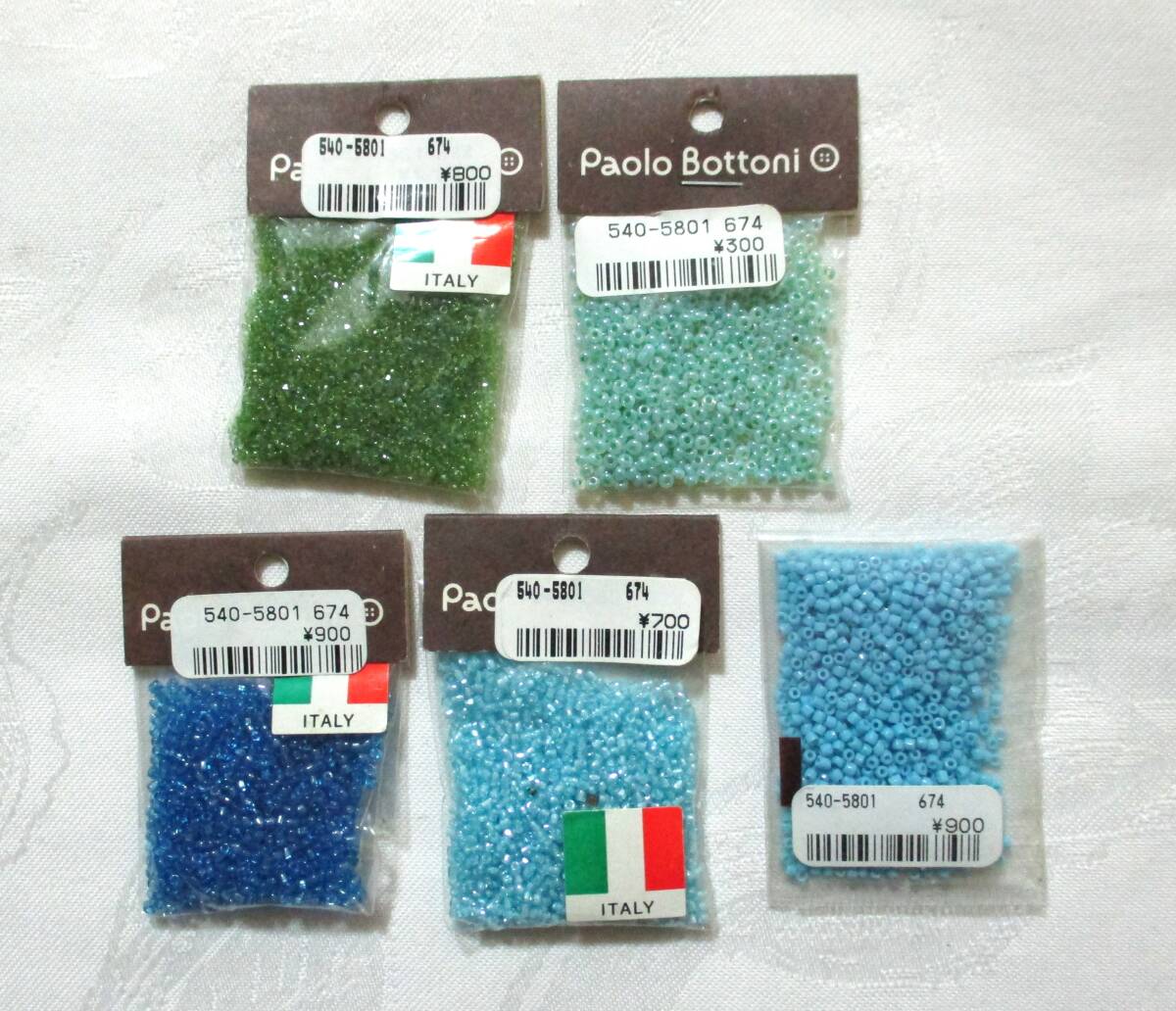 パオロボトーニ イタリー製ビーズ5袋セット★PaoloBottoni 3600円相当拍卖