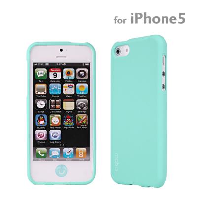 ■柔かケースiPhone5Sパステル調プラハブルー♪液晶シール付◆複数落札送料割引有■40拍卖