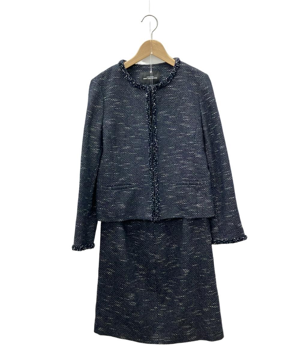 美品 グリーンレーベルリラクシング ノーカラージャケットセットアップ レディース SIZE 38 (S) green label relaxing拍卖