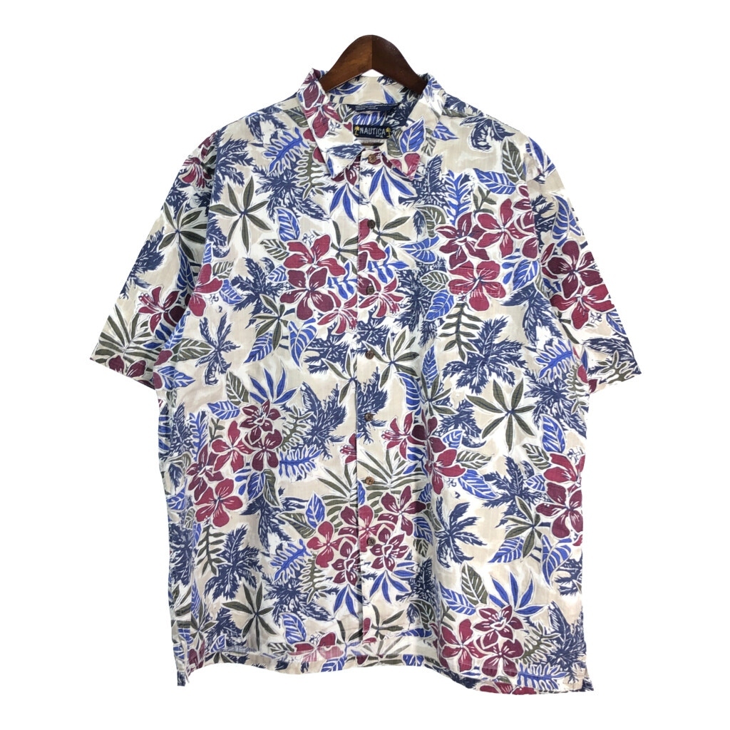NAUTICA ノーティカ ハワイアンシャツ アロハ マルチカラー(メンズ XL)中古 古着 U0204拍卖