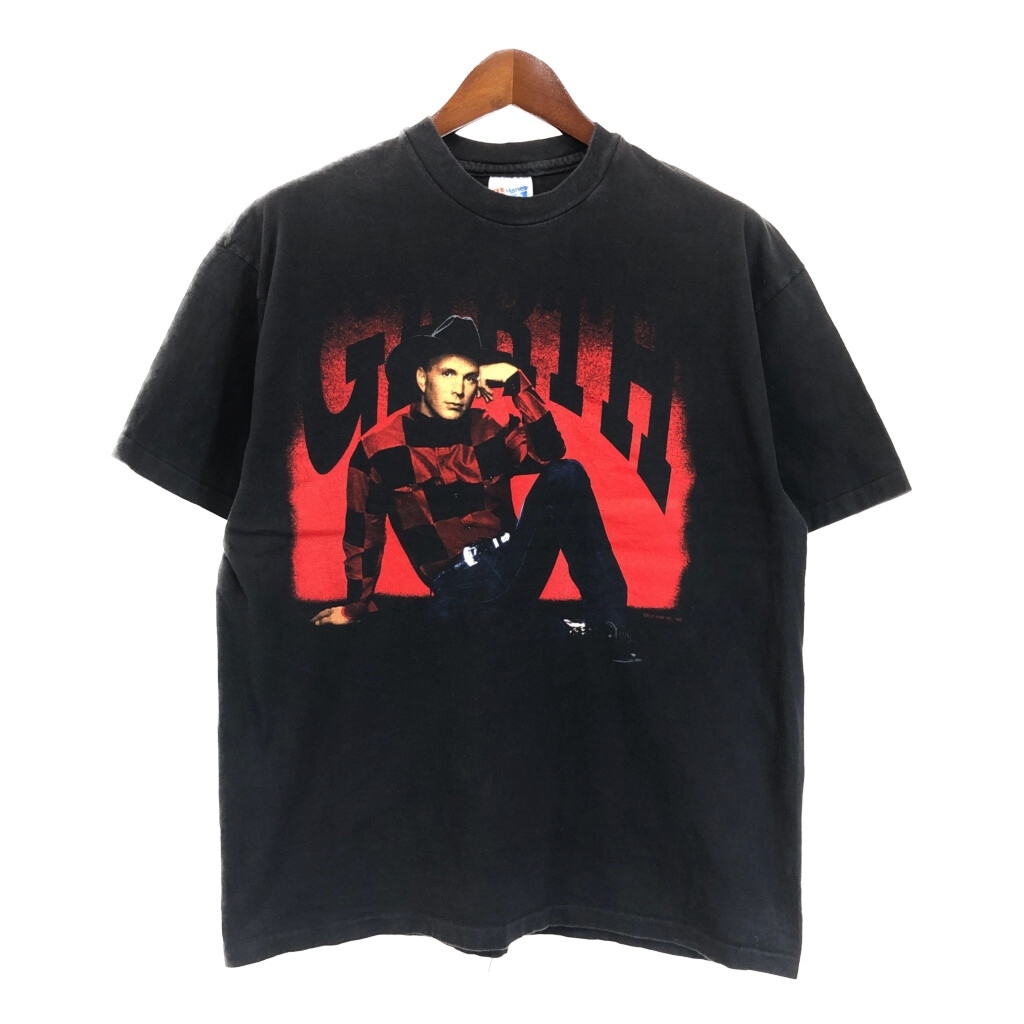 90年代 USA製 Garth Brooks ガース・ブルックス ツアーTシャツ ブラック(メンズ XL)中古 古着 U0431拍卖