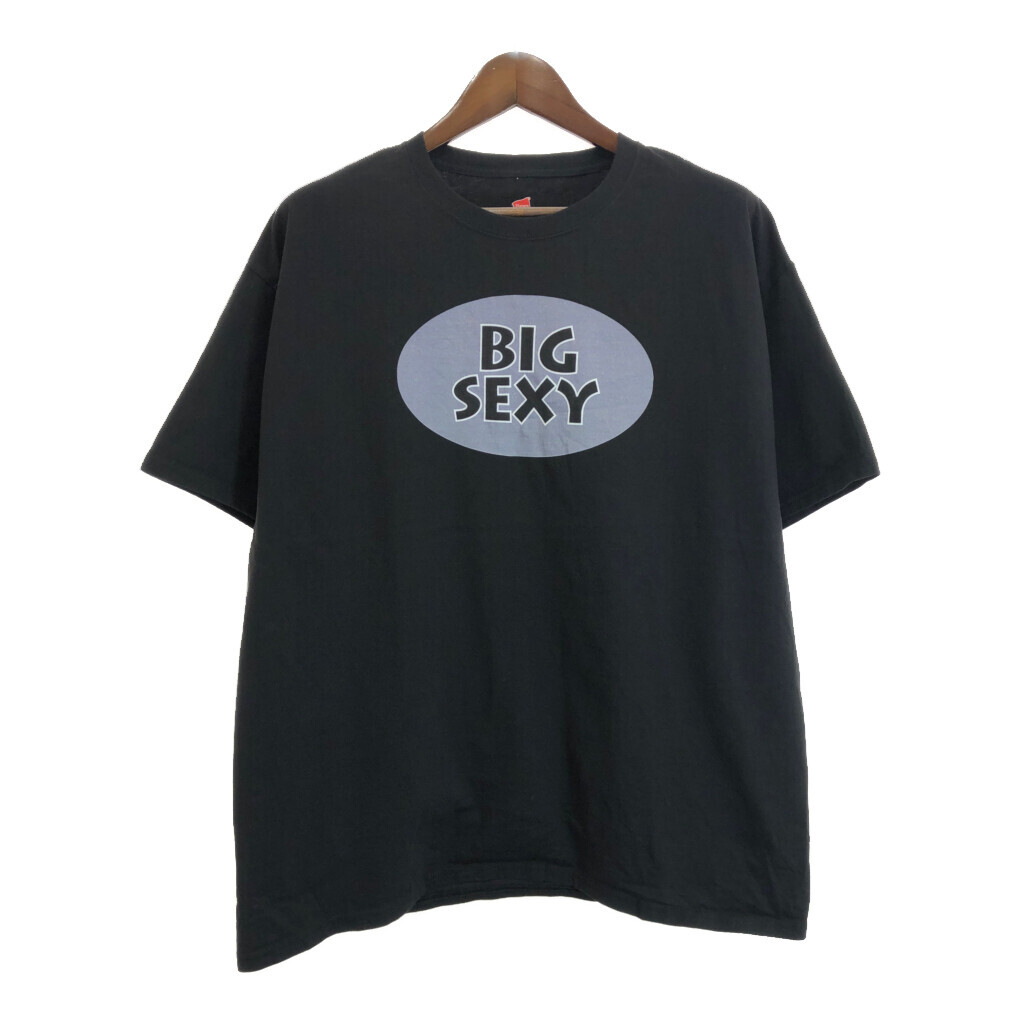 Hanes ヘインズ BIG SEXY 半袖Tシャツ ブラック(メンズ XL)中古 古着 U1406拍卖