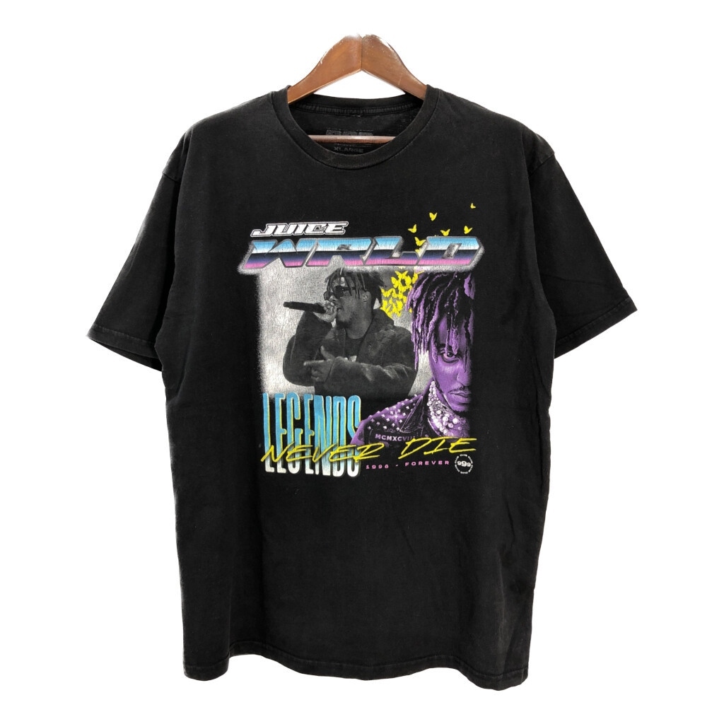 Juice WRLD ジュース・ワールド 半袖Tシャツ ミュージシャン ブラック(メンズ X-LARGE)中古 古着 U1458拍卖