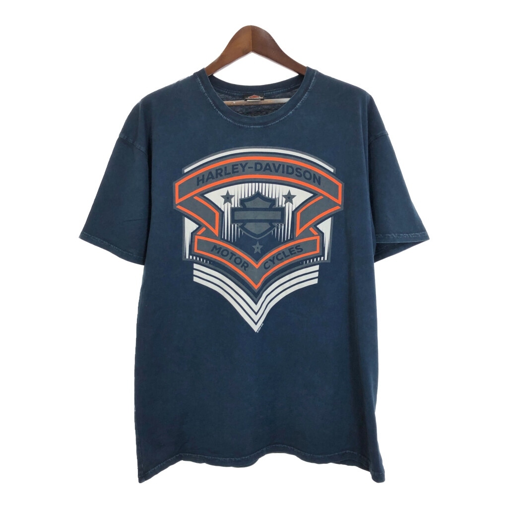 HARLEY DAVIDSON ハーレーダビッドソン モーターサイクル Tシャツ ネイビー(メンズ XL)中古 古着 U1898拍卖