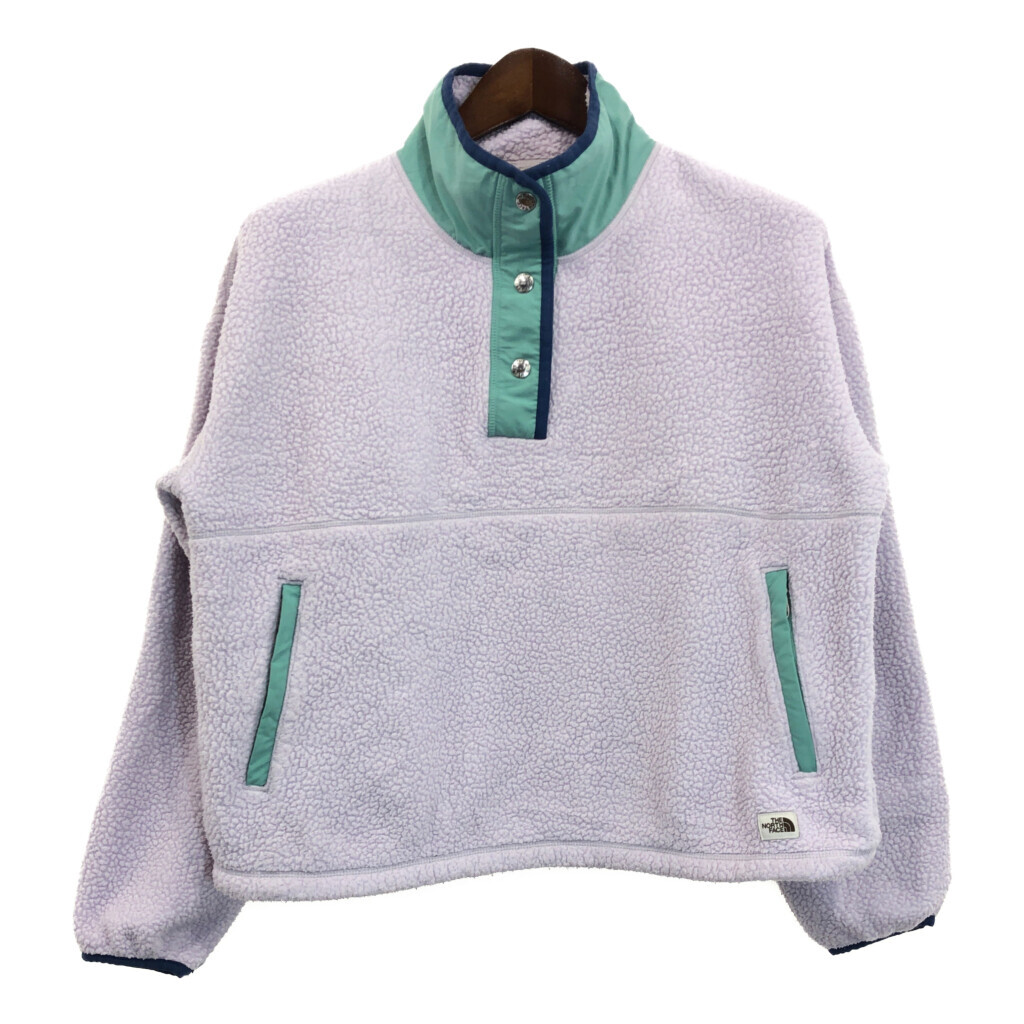 THE NORTH FACE ノースフェイス ハーフスナップ ボアフリースジャケット アウトドア パープル(レディース M)中古 古着 U3656拍卖