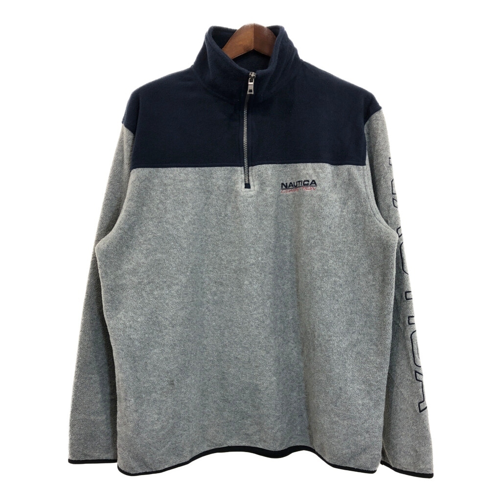 NAUTICA ノーティカ ハーフジップ フリースジャケット グレー(メンズ XL)中古 古着 U3663拍卖