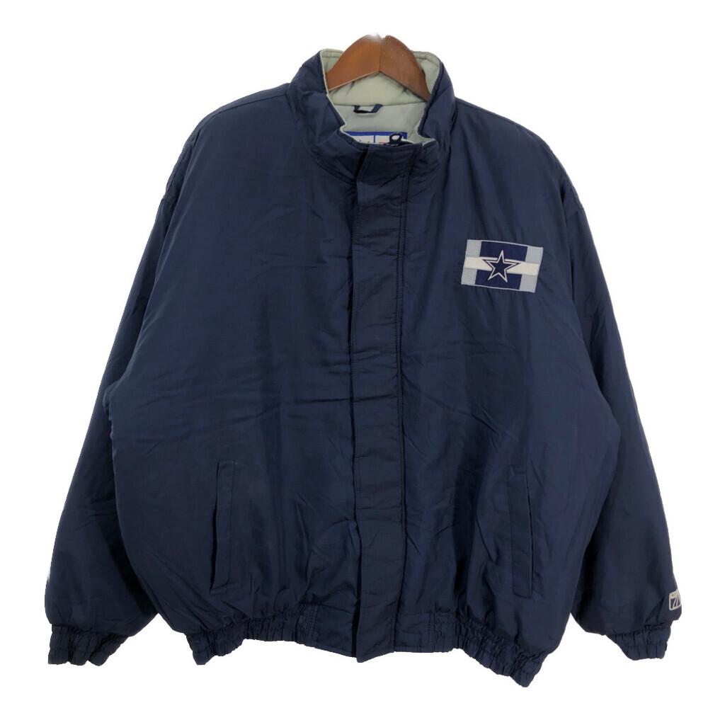 LOGO7 ロゴセブン NFL ダラス・カウボーイズ 中綿 ナイロン ジャケット 大きいサイズ ネイビー (メンズ 2XL) 中古 古着 R8403拍卖