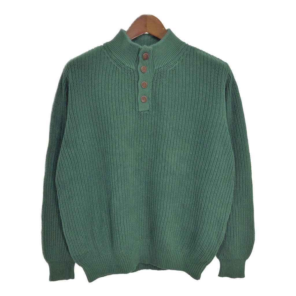 L.L.Bean エルエルビーン コットン ニット セーター アウトドア グリーン(メンズ L)中古 古着 T5320拍卖