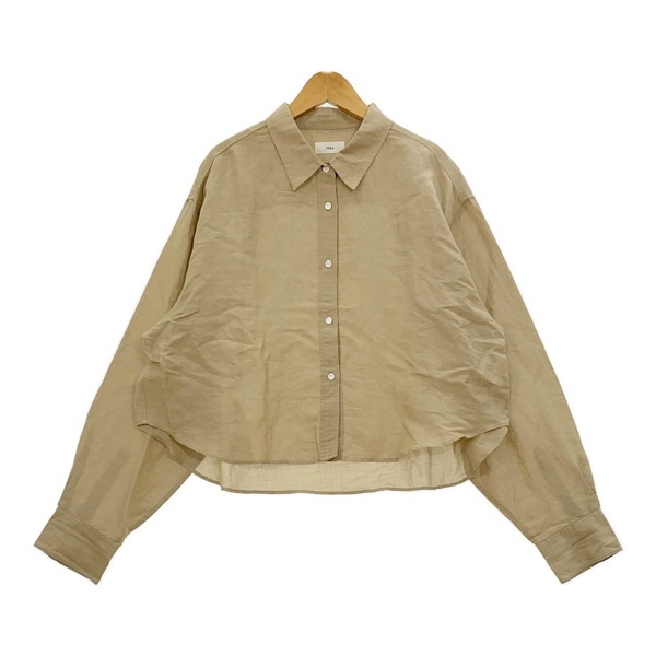 IENA イエナ シャツ 長袖 24-050-900-0701-2-0 クロップド丈 ショート丈 透け感 無地 レディース サイズ38 ベージュ トップス IL15579■拍卖