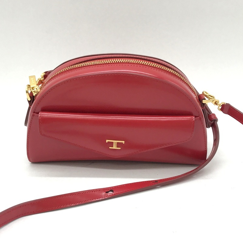 TOD'S ショルダーバッグ CAMERA BAG ポシェット レザー ミニバッグ BAG シンプル カジュアル レディース レッド トッズ 鞄 B13892◆拍卖
