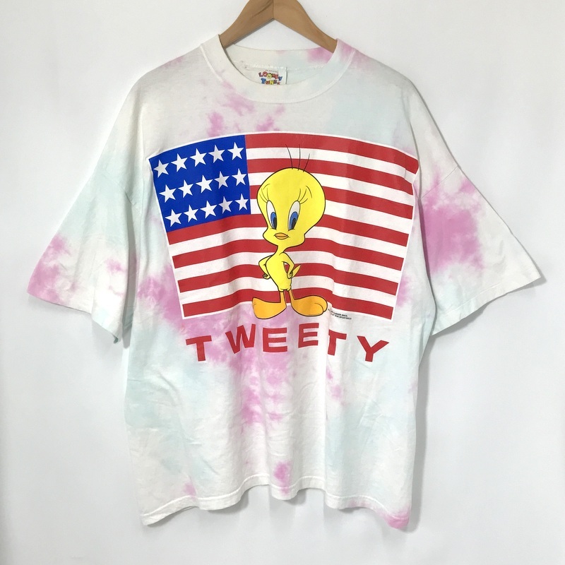 TWEETY Tシャツ 半袖 カットソー ヴィンテージ プリント TEE カジュアル 古着 メンズ XLサイズ相当 トゥイーティー トップス A13935◆拍卖