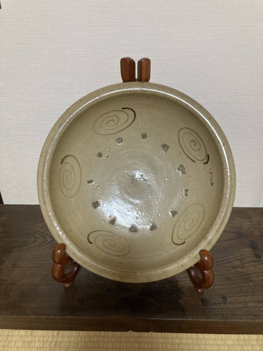 【家船】馬の目皿 明治時代 古瀬戸 鉄絵 飾り皿 大皿 古民藝 用の美拍卖