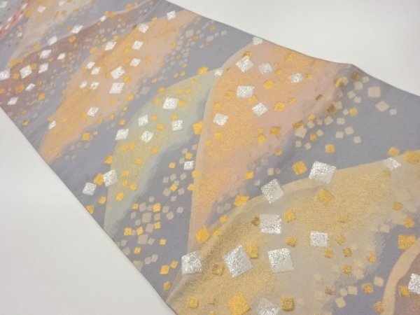 ys7388359; 宗sou 遠山に色紙散らし模様織出し袋帯【着】拍卖