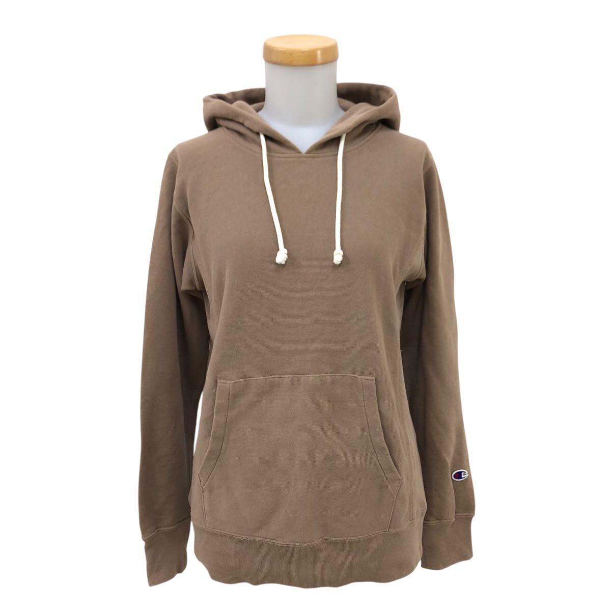 Nm304-60 CHAMPION チャンピオン REVERSE WEARVE リバースウィーブ スウェット プルオーバー パーカー トップス ベージュ レディース M拍卖