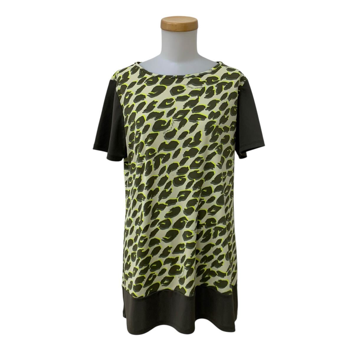 NB300-54 大きいサイズ EVEX by KRIZIA エヴェックス バイ クリッツィア カットソー チュニック トップス 半袖 カーキ系 総柄 42拍卖