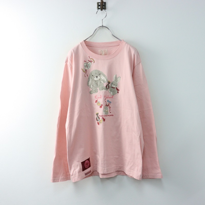 2018年 カールヘルム Karl Helmut labyrinth たれ耳うさぎ コットン 長袖Tシャツ 3(M)ピンク/トップス ラビット【2400014409123】拍卖