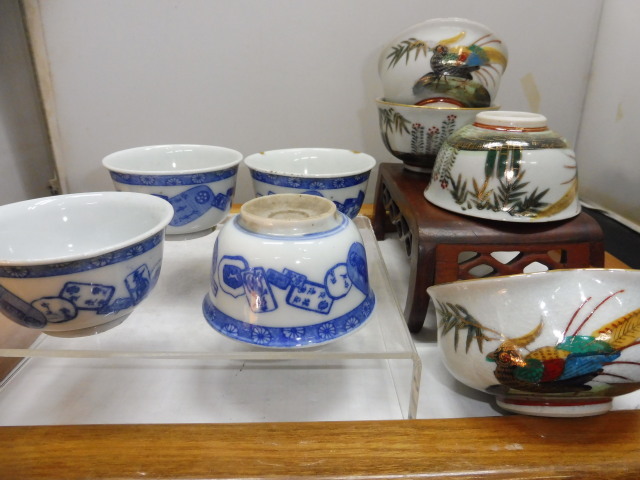 珍品明治 銀座是常―両替屋、絵付け 煎茶碗―4客、+湯九谷3客 +、湯冷まし拍卖