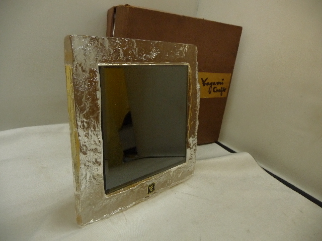 未使用昔卓上かがみたてカガミ クラフト 鏡x15 角 シール付き拍卖