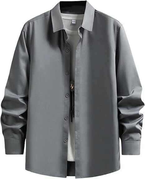 シャツ メンズ 長袖 春 無地 ビジネス カジュアル XL拍卖